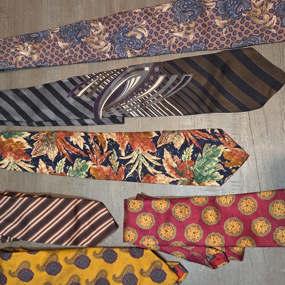 Bold Brown and Gray Striped Tie Collection - Picture 2 of 2
